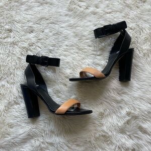 Vince Black/Nude Open Toe Heels 7.5M